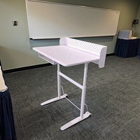 Cadre de bureau lutrin réglable en hauteur pneumatique ergonomique pour l'enseignement interactif et les événements d'entreprise pour les repas