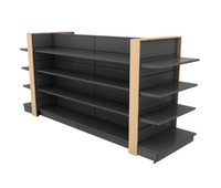 Étagère de présentation de supermarché métallique double face robuste et réglable, structure grillagée solide, 5 niveaux, installation rapide