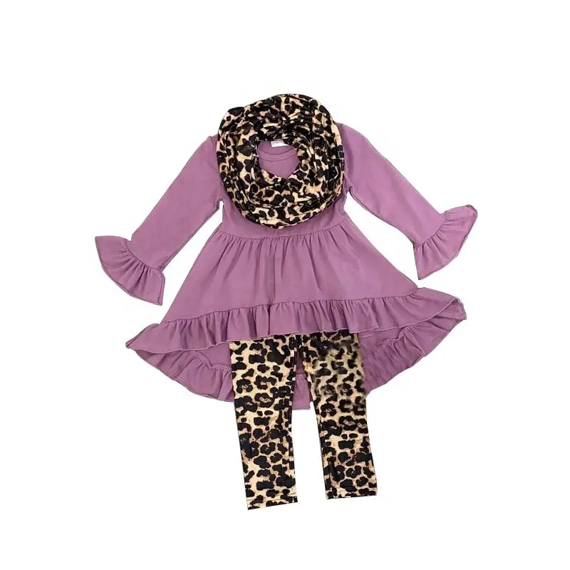 Boutique Baby Girl-Conjuntos de pantalones de leopardo para niñas pequeñas, ropa de invierno y primavera