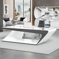 Ensemble de bureau et chaise de direction de luxe pour femmes, design moderne et simple, matériau PVC, quincaillerie de haute qualité, usage professionnel