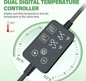 120V 8*12 trong không thấm nước bò sát nhiệt Mat có thể điều chỉnh & an toàn sưởi ấm pad cho thằn lằn, rắn & rùa chúng tôi kép hiển thị kỹ thuật số - Product Image 6