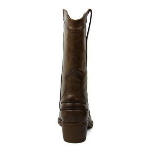 รองเท้าคาวบอยสำหรับผู้หญิง,รองเท้าบูทแบบเย็บปักลายแบบตะวันตกดีไซน์แบบกำหนดเองสีน้ำตาล - Product Image 6