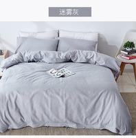 Parure de lit 55% lin 45% coton, respirante, antibactérienne, 200 fils/cm², haute qualité, tissée, unie, pour adulte