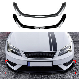 Amp-Z Front Lip Splitter For Seat Leon Mk3.5 2017-2019 Piano Black Carbon Fiber Texture Matte Finish - Product Image 4