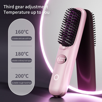 Brosse lissante rechargeable, peigne à cheveux portable, mini fer à lisser électrique