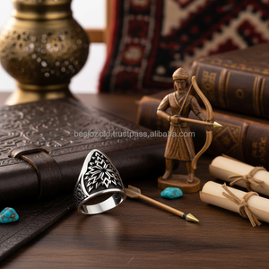 925K Sterling <b>Silver</b> Art Ottoman Archer Turkish <b>Men</b> <b>Ring</b> - Product Image 2