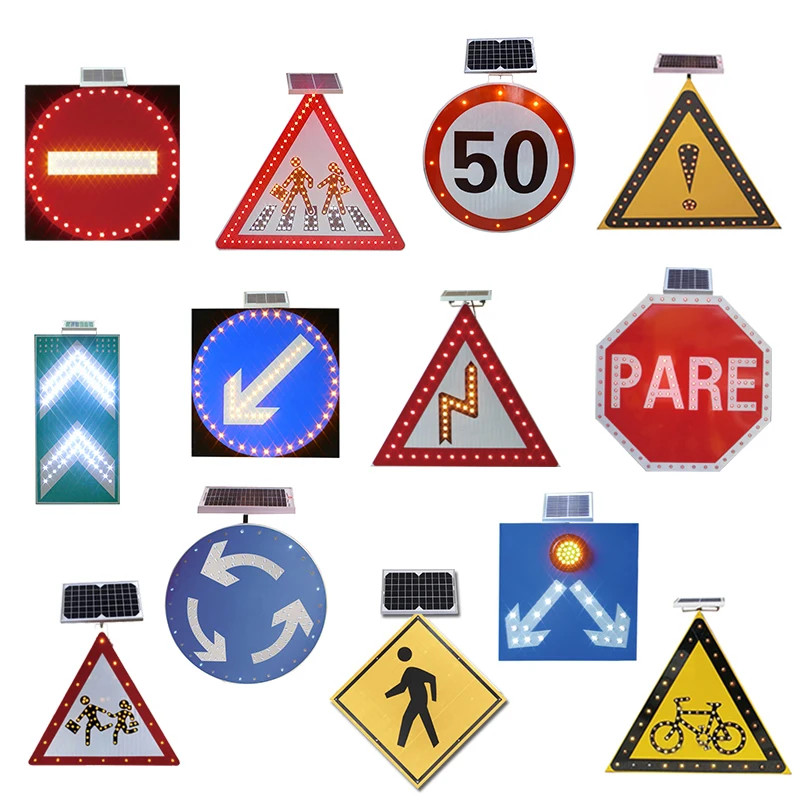 Wholesale high quality traffic control LED lights solar safety signs