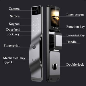 3D Face Camera Video <strong>Intercom</strong> Tuya Smart APP Remote Control Keypad Digital Electronic Smart Door Lock - Product Image 4