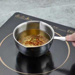Mini-casserole de cuisine en acier inoxydable 304, anti-éclaboussures, pour lait et huile chaude, petite casserole épaissie pour usage domestique - Product Image 4