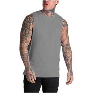 Gilet de fitness d'été pour hommes décontracté confort respirant séchage rapide couleur unie T-shirt Spandex/coton bouffée impression transpiration - Product Image 3