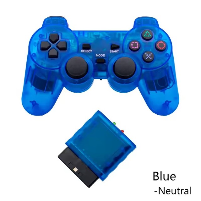 Transparent Wireless Joystick for PS2 Gaming Controller GamePad for PS2 Game Control JoyPad Manette