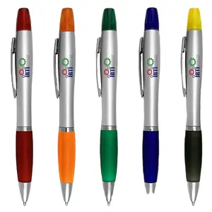 Wholesale New Arrival Promotional Gifts Non Scented 2 in 1 Highlighter Twist Action with Ball Pen Good for Custom Logo HL013