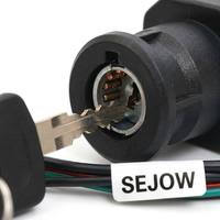 مجموعة قفل مفتاح الإشعال SEJOW مع مفتاحين للدراجات الرباعية والدراجات النارية الصغيرة 50 70 90 110 سي سي، تشغيل/إيقاف/بدء، 3 أوضاع، مع أسلاك توصيل أصلية