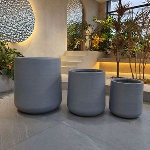 Macetas Grandes de Cemento al por Mayor, Redondas, Estilo Nórdico, para Plantas Artificiales de Exterior - Product Image 3