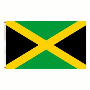 Bandera de Jamaica de poliéster de 3x5 pies a precio económico y bandera nacional con dos ojales - Product Image 1