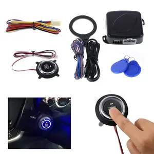 Sistema de alarma inteligente RFID para coche, inmovilizador de encendido con bloqueo de botón de arranque del motor, con control remoto sin llave, sistema de entrada de 12V