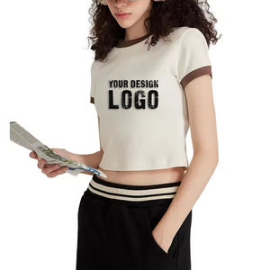 Street Hip Hop Round Neck Vintage Cropped Women <b>T</b> <b>Shirt</b> Outdoor Casual Contrast Color Spice Girl Crop <b>Lady</b> <b>T</b> <b>Shirts</b> - Product Image 6