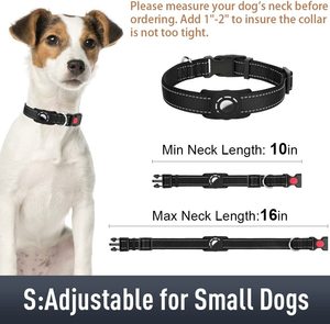 Collar Reflectante para Perros Pequeños, Medianos y Grandes, Collar Ajustable de Nailon para Perros con Funda Protectora para <span class=keywords><strong>Apple</strong></span> Airtag Tracker - Product Image 5