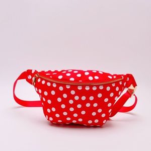 Custom Christmas <b>Red</b> Polka Dot Zipper Waterproof Nylon Waist Bag Cute Sling Jumbo Belt Bag Phone <b>Purse</b> Sport Running Travel - Product Image 1