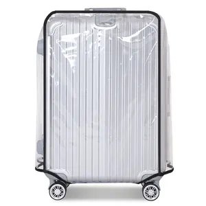 M2417定制Logo批发18-30英寸PVC防水透明行李箱防尘套保护包透明旅行行李箱盖