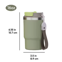 Tasse à café de voiture compacte Hong Ling avec impressions personnalisables de conception portable et isolation sous vide adaptée à la paille