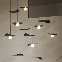 Prix d'usine, nouvelle arrivée, luminaire suspendu en métal et verre créatif, décoration de luxe, lustre LED pour escalier d'hôtel