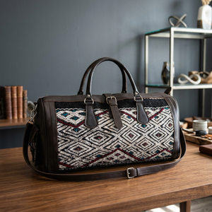 Sac de voyage unisexe de luxe classique en cuir véritable de haute qualité, élégant, avec poignée souple et fermeture éclair intégrée - Product Image 2