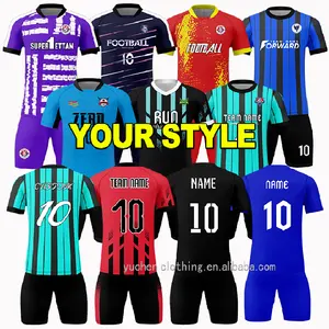 Fabriek Voetbal Uniform Groothandel Kwaliteit Voetbal Jersey Voetbal Kleding Custom Club Man Kids Voetbalkleding