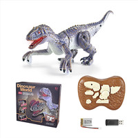Jouet robot dinosaure Velociraptor RC avec lumière LED, marche et rugissement, jouets dinosaures télécommandés pour enfants