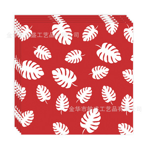 Nouvelles assiettes jetables et serviettes en papier à fleurs d'Althéa hawaïennes - Couleurs rouge/bleu/rose pour la décoration de fête d'anniversaire et de sortie de printemps - Product Image 4
