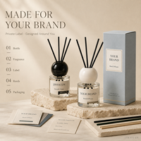 Coffret Cadeau Diffuseur à Bâtonnets Personnalisé 50ml, Lot de 3 Parfums Mixtes, Parfum d'Ambiance Marque Blanche pour la Vente au Détail, Spas, Hôtels et Boutiques