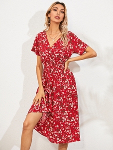 Abito a maniche corte stampato a fiori piccoli da <span class=keywords><strong>donna</strong></span> 2024 europa e America - Product Image 5