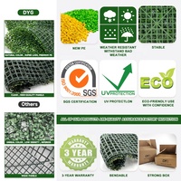 Panneau de haie artificielle en buis 50x50cm pour jardin domestique, mur végétal en herbe verte et mur végétal artificiel en herbe