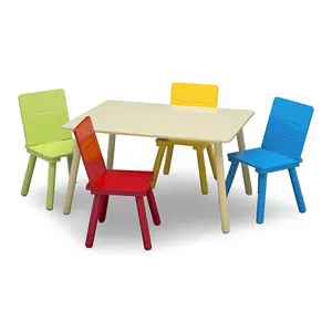 ชุดโต๊ะและเก้าอี้เด็กสำหรับเด็ก,เฟอร์นิเจอร์โรงเรียนอนุบาลเหมาะอย่างยิ่งสำหรับศิลปะและงานฝีมือสแน็คไทม์การบ้านโฮมสกูล