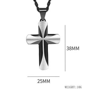 Diseñador de lujo mano Cruz cristiana deslustre libre impermeable Acero inoxidable moda joyería colgante collares para hombres hombre - Product Image 2