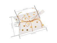 Elegantes Cajas de Regalo de Cartón con Rayas Doradas, Laminado Mate, Forro de Esponja, Cordón Elástico, Etiquetas Colgantes de Agradecimiento