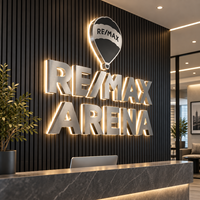 GOZONE Enseigne lumineuse LED 3D personnalisée en acier inoxydable brossé avec logo Halo pour bureaux, entreprises, murs de voitures, étanche IP65