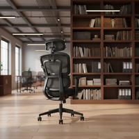 Chaise de bureau ergonomique en maille avec appui-tête réglable et soutien lombaire, pivotante et réglable en hauteur, vente en gros directe usine, MOQ 5 pour bureau à domicile