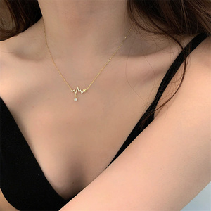 Nouveau pendentif électrogramme d'amour collier pour femmes micro-incrusté de style européen et américain Ins All-Match - Product Image 6