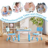 Ensemble de table et chaises de jardin d'enfants, chaises de table pour bébé en plastique, bureau d'étude Graffiti réglable en hauteur meubles de garderie pour enfants