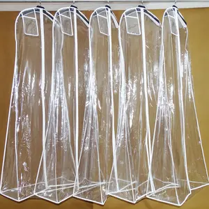 Großhandel Transparente Kleider säcke Kunststoff Zip Lock Wasserdichte Brautkleider PVC Staubs chutz Braut Taschen