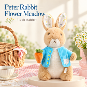 Peter Rabbit Blossom Meadow 38 cm große Plüschpuppe mit blauem Blumenoutfit und Karotten-Accessoire PR008 - Product Image 2