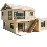 Maison conteneur pliable à prix abordable, 2 étages, 6 chambres, étanche, en kit, pour mini-villa