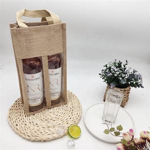 1/<span class=keywords><strong>2</strong></span>/3 Botol Tas Anggur dari Kain Goni dengan Jendela dan Pembatas - Product Image 3