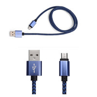 Kabel Pengisian Cepat USB Type-C ke Micro USB 1M dengan Jalinan Nilon untuk Ponsel dan Komputer