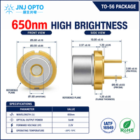 Diode laser rouge 650nm 5mW, boîtier en laiton TO56, puce LD pour pointeur laser, capuchon de croissance capillaire, thérapie par lumière rouge, vente directe usine