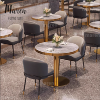 Luxuriöses Kommerzielles Restaurant-Set: Esstisch aus Sinterstein und Metallstühle für Westliche Restaurants, Hotels und Kantinen