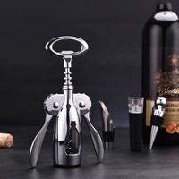 Kit d'ouvre-bouteille en acier inoxydable, ouvre-bouteille, coffret cadeau, accessoires pour vin et bière, coffret en bois