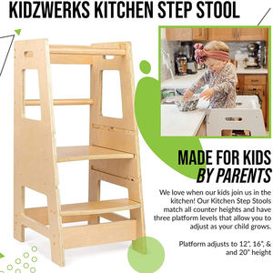 <span class=keywords><strong>Tour</strong></span> d'apprentissage Montessori en bois naturel <span class=keywords><strong>Tour</strong></span> d'aide pour enfants <span class=keywords><strong>Tour</strong></span> debout <span class=keywords><strong>2</strong></span>-en-<span class=keywords><strong>1</strong></span> Aide de cuisine pour tout-petits Côtés de tableau noir en érable - Product Image 5