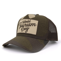 Parche bordado 3D de algodón 100% personalizado, sombreros de camionero de 5 paneles, tela de sarga Unisex Vintage, informal, deportivo para exteriores